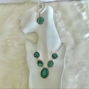 SOLAR QUARTZ NECKLACE- GREEN. .925 SILVER.